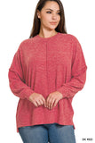 Plus Brushed Melange Hacci Oversized Sweater