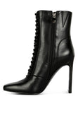 WYNDHAM Lace Up Leather Ankle Boots