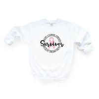Breast Cancer Survivor Circle Words Sweatshirt