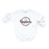 Breast Cancer Survivor Circle Words Sweatshirt