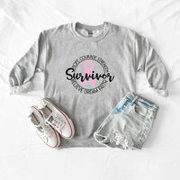 Breast Cancer Survivor Circle Words Sweatshirt