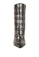 Extravagance Mirror Embellished Stiletto Boots