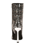 Extravagance Mirror Embellished Stiletto Boots