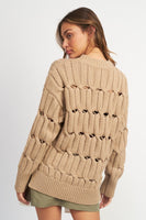 OPEN KNIT SWEATER WITH SLITS