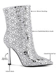 Precious Mirror Embellished High Ankle Boots