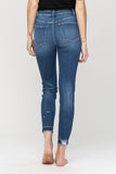 High Rise Released Distressed hem Crop Skinny