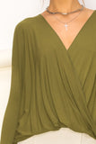 Enticing Endeavors Long Sleeve Surplice Top