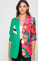 Kelly green art blazer