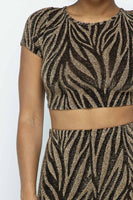 LUREX OPEN BACK TOP AND PANTS SET