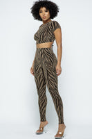 LUREX OPEN BACK TOP AND PANTS SET
