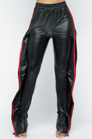 SIDE LEG DETAIL PU PANTS
