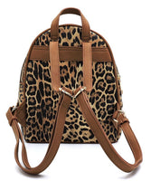 Leopard Print Textured Backpack