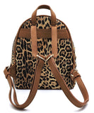Leopard Print Textured Backpack