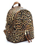 Leopard Print Textured Backpack