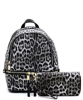 Leopard Print Textured Backpack