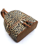 Leopard Print Textured Backpack