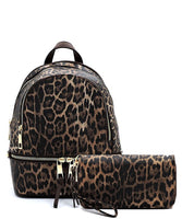 Leopard Print Textured Backpack