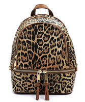 Leopard Print Textured Backpack