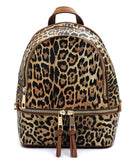 Leopard Print Textured Backpack
