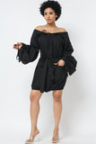 OFF SHOULDER SHIRT DRESS