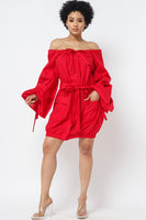 OFF SHOULDER SHIRT DRESS