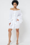 OFF SHOULDER SHIRT DRESS