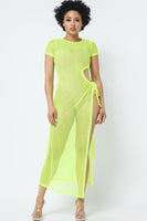SIDE CUTOUT DETAIL FISHNET COVER UP