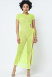 SIDE CUTOUT DETAIL FISHNET COVER UP