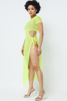 SIDE CUTOUT DETAIL FISHNET COVER UP