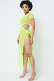 SIDE CUTOUT DETAIL FISHNET COVER UP