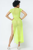 SIDE CUTOUT DETAIL FISHNET COVER UP