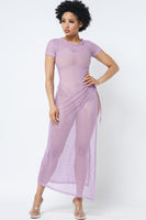 SIDE CUTOUT DETAIL FISHNET COVER UP