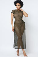 SIDE CUTOUT DETAIL FISHNET COVER UP