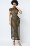 SIDE CUTOUT DETAIL FISHNET COVER UP