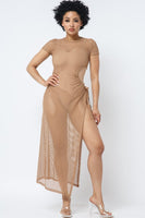 SIDE CUTOUT DETAIL FISHNET COVER UP