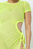 SIDE CUTOUT DETAIL FISHNET COVER UP
