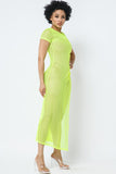 SIDE CUTOUT DETAIL FISHNET COVER UP