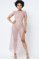 SIDE CUTOUT DETAIL FISHNET COVER UP