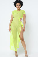 SIDE CUTOUT DETAIL FISHNET COVER UP