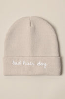Bad Hair Day Embroidery Solid Cuffed Beanie