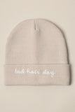 Bad Hair Day Embroidery Solid Cuffed Beanie