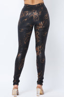 SNAKE PRINT SKINNY PANTS WITH BACK POCKETS