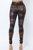 SNAKE PRINT SKINNY PANTS WITH BACK POCKETS