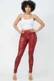 SNAKE PRINT SKINNY PANTS WITH BACK POCKETS