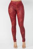SNAKE PRINT SKINNY PANTS WITH BACK POCKETS