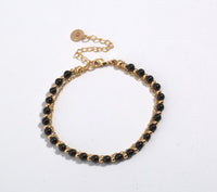 Black Beaded Friendship Bracelet for Women