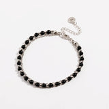 Black Beaded Friendship Bracelet for Women