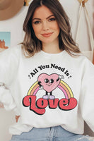 ALL YOU NEED IS LOVE GRAPHIC SWEATSHIRT
