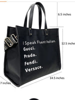 I Speak Fluent Italian- Leather
