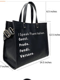 I Speak Fluent Italian- Leather